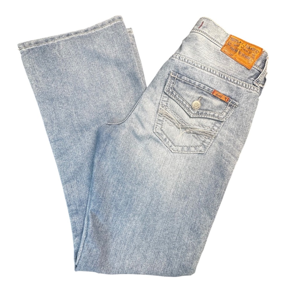 Seven7‎ Women's Bootcut Jeans W30 L32 Light Wash Flap Pocket Y2K Denim